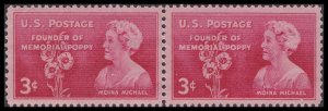 US 977 Moina Michael 3c horz pair MNH 1948