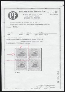 PAPUA 1930 Airmail 1/- ERROR INVERTED. ONLY 40 PRINTED. GENUINE! 