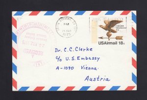 UXC15, UPSS #SA14 18c Air Mail Postal Card USED to AUSTRIA, Cat $32.50