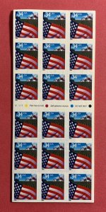 2001 Flag over Farm Sc 3495a ATM 34c pane of 18 plate number V1111