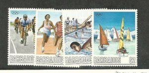 Barbados, Postage Stamp, #727-730 Mint Hinged, 1988 Olympics Sports