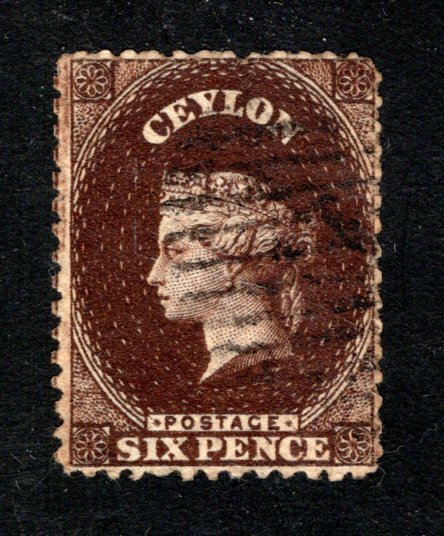 Ceylon #53b,  F/VF, Used, Wmk. 1a, CV $11.50 ....  1290037