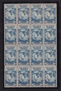 1935 Sc 753 Byrd Expedition 3c XF MNG as issued Center Line Block of 16 NGAI