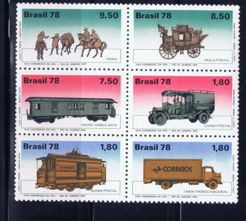 Brazil 1587a NH 1978 Transportation Block of 6