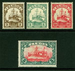 German Colonies - SAMOA 1915  Kaiser's YACHT set  Sc# 70-73  mint MNH**