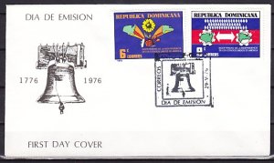 Dominican Rep., Scott cat. 765-766 only. Bicentennial issue. First Day cover.