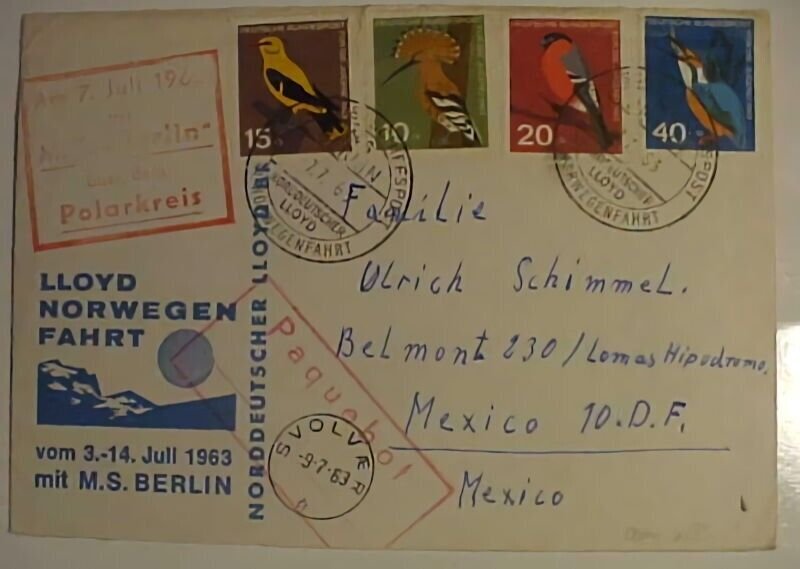 GERMANY ,NORWAY PAQUEBOT # 618C 1963 SVOLVER POLAR EXPED