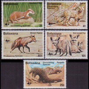 BOTSWANA 1977 - Scott# 182-6 WWF-Wildlife Set of 5 NH