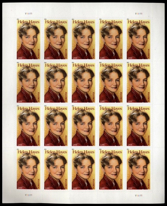 US SCOTT 4525 Helen Hayes Full Mint NH Sheet of 20