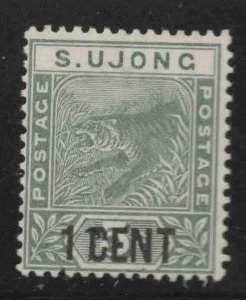 MALAY,  Sungei Ujong Scott 34 MH* Surcharged Tiger stamp