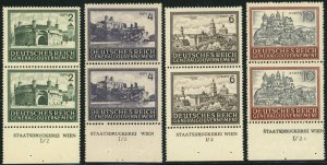 Poland German Occupation #N100-N103 Castles City Views Postage Pairs WWII MNH