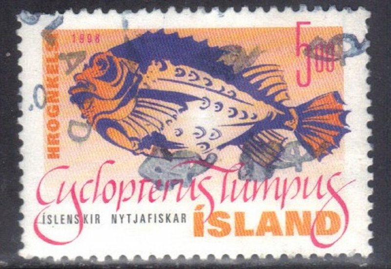 ICELAND   SC# 856 **USED** 5k 1998  FISH  SEE SCAN