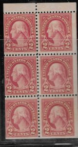 US#406a $0.02 Washington booklet pane of 9 (MNH) CV $110.00