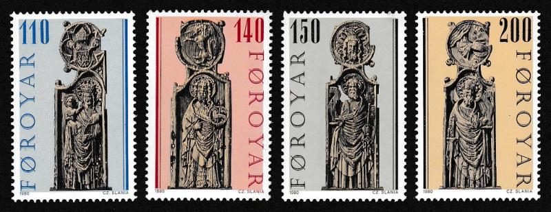 Faroe Is. Pews of Kirkjubour Church 4v 1st series SG#54-57 SC#55-58