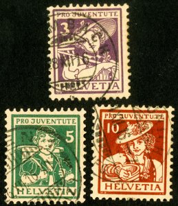 Switzerland Stamps # B4-6 Used XF Scott Value $126.50