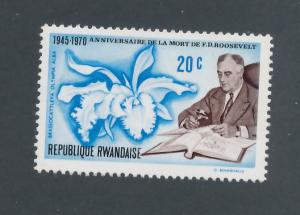 Rwanda 1970 Scott 381  MNH - 20c Franklin Roosevelt & Orchid