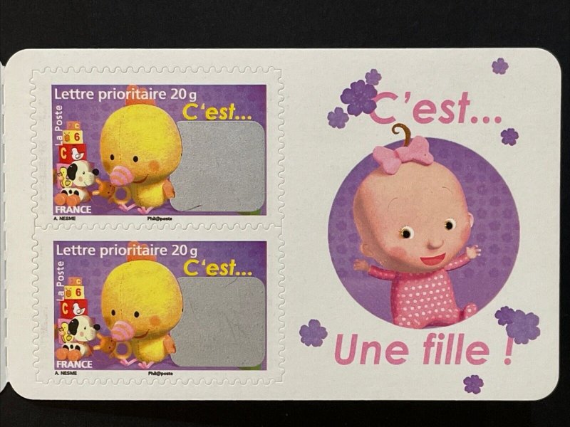 2008 France It's A Girl C'est Une Fille Complete Booklet MNH Sc# 3440b YT ABC163
