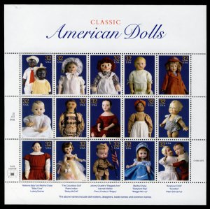 US #3151 DOLLS, FULL SHEET, VF mint never hinged,  a super nice sheet or Doll...