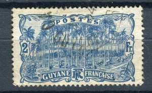 FRENCH COLONIES; GUYANE 1904 early Palm Trees issue fine used 2Fr. value