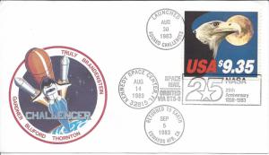 Scott # 1909 FDC Space Cover Challenger Space craft Space mail