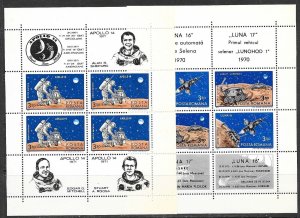 ROMANIA Sc C181-83 NH MINISHEETS OF 1971 - SPACE