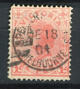 AUSTRALIA; VICTORIA 1890s-1900 early QV issue used 1d. value + POSTMARK