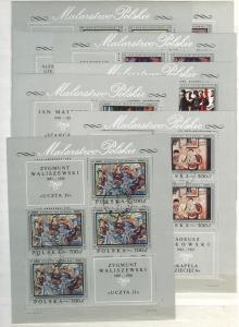 Poland Scott 1602-1609 Used CTO 1968 Art sheet set 