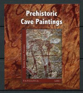 Tanzania Art Stamps 2017 MNH Prehistoric Cave Paintings 1v S/S II 