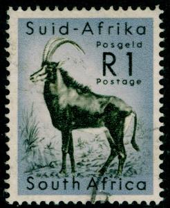 SOUTH AFRICA SG197, 1r black & cobalt, FINE USED, CDS. Cat £25.