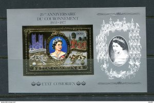 Comoro Islands Etat Sheet MNH Gold Foil Elizabeth II Mi Block 104A 13405