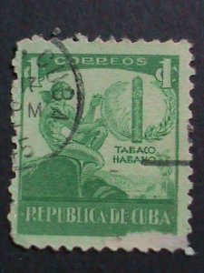 ​CUBA-1939-48  CUBA CIGARS MANUFACTURE STAMPS- THE MOST HARD TO FIND USED VF