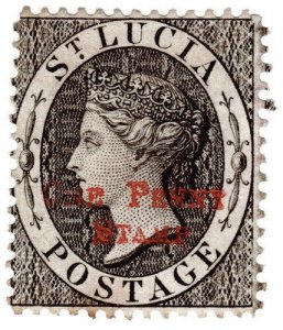 (I.B) St Lucia Revenue : Stamp Duty 1d (1881)