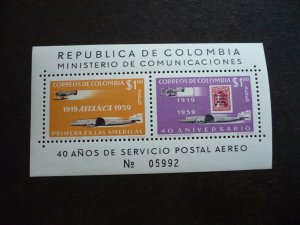 Stamps - Colombia - Scott#C349 - Mint Never Hinged Souvenir Sheet