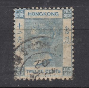 J30262, 1882-1902 hong kong used hr #46 queen wmk 2