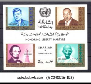 SHARJAH, UAE  - 1968 LIBERTY MARTYRS / GANDHI KENNEDY LINCOLN LUTHER M/S MNH