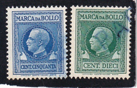 Italy   Revenue stamps from the 1930's    used