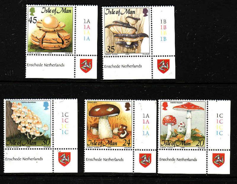 Isle of Man-Sc#650-4-unused NH set-Mushrooms-Fungi-1995-