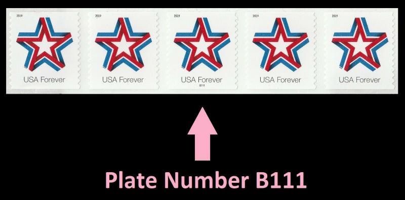 US 5362 Star Ribbon forever PNC5 B111 MNH 2019 