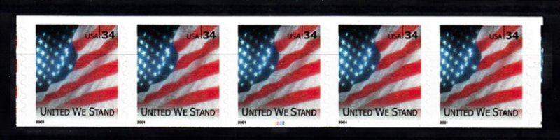 USA PNC SC# 3550 UNITED WE STAND $0.34c PL# 2222 S.A.- PNC5 MNH