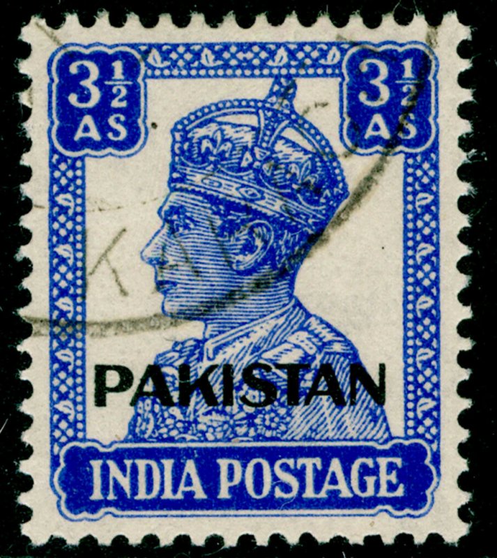 PAKISTAN SG8, 3½a brt blue, VFU.