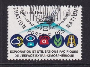 United Nations Geneva  #110 cancelled  1982  peaceful uses of outer space 1fr