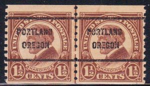 Precancel - Portland, OR PSS 598-61A  Coil Gap Pair - MNH