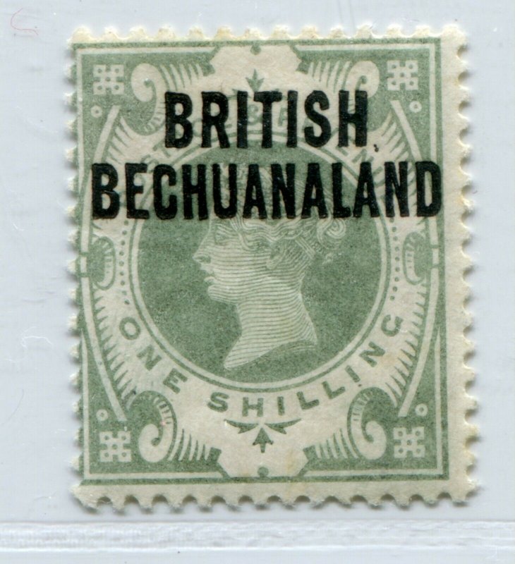 QV BRITISH BECHUANALAND VICTORIA 1/- GREEN OVERPRINT SCOTT 37 SG 37 VF MH