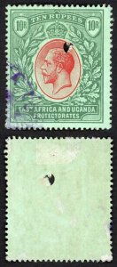 KUT SG58 10r wmk Mult Crown CA Fiscal Cancel (and punch)
