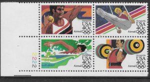 US#C105-108a  $0.40 1984 Olympics Plate Block of 4 (MNH) CV $7.50