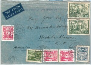 69382 - LATVIA - POSTAL HISTORY: COVER to USA via NORTH ATLANTIC AIR SERVICE