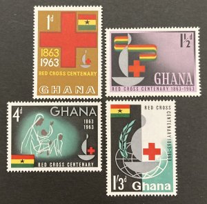 Ghana 1963 #139-42, International Red Cross, MNH.