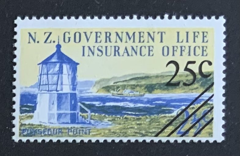 NEW ZEALAND 1969 LIGHTHOUSE 25c  SGL63 UNMOUNTED MINT