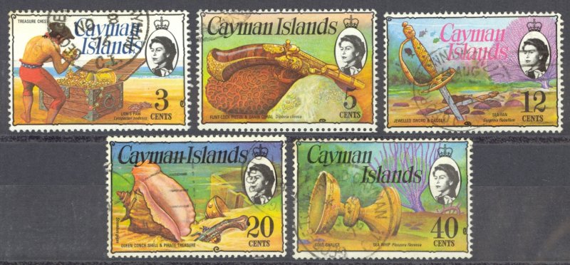 Cayman Is. Sc#332-343 (Assorted) Used Lot/5 1974-1975 QEII Sea Life Definitives