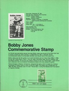 US SP563 Bobby Jones Souvenir Page #1933